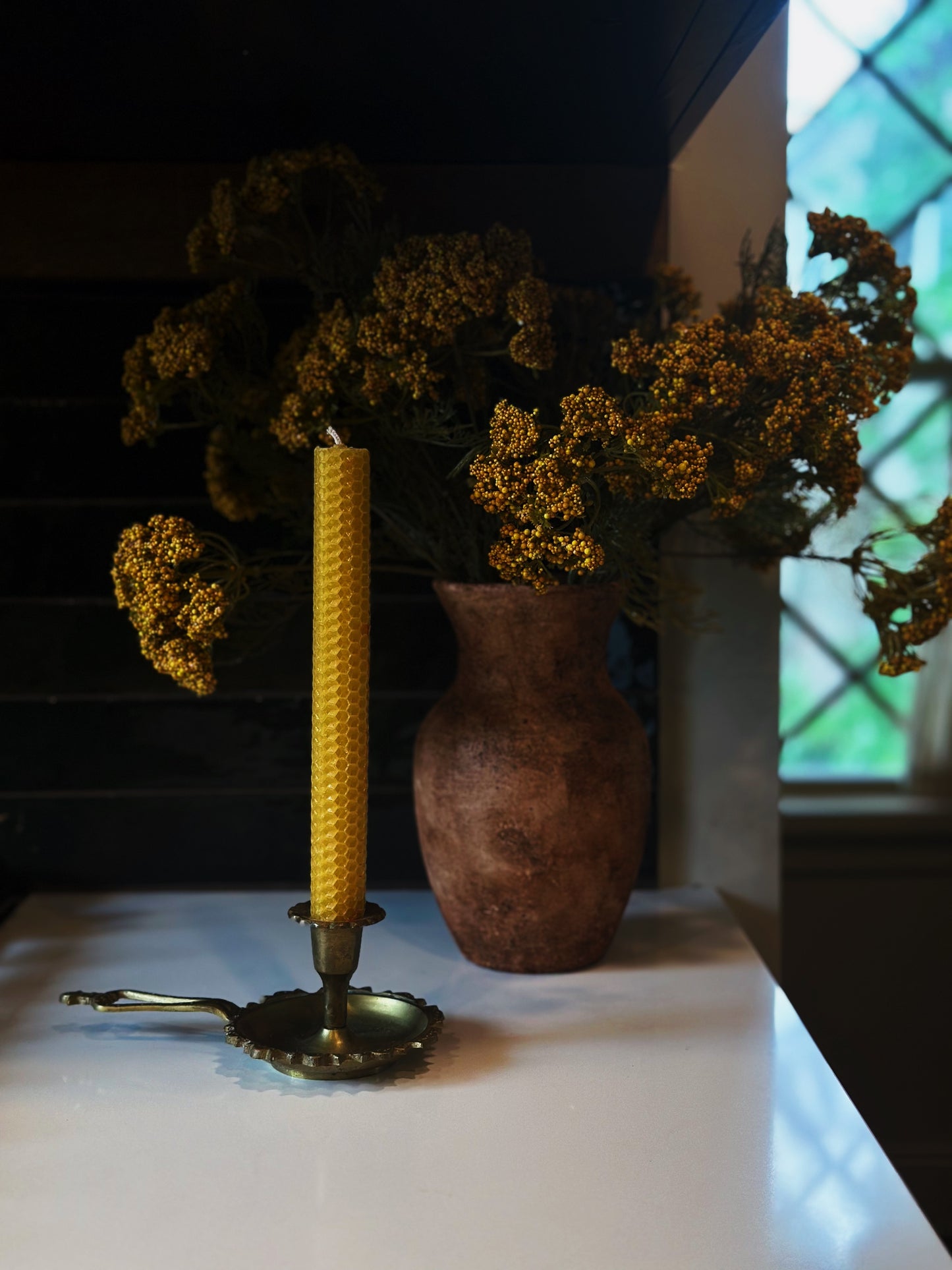 100% Natural Beeswax Taper Candles – Set of Two