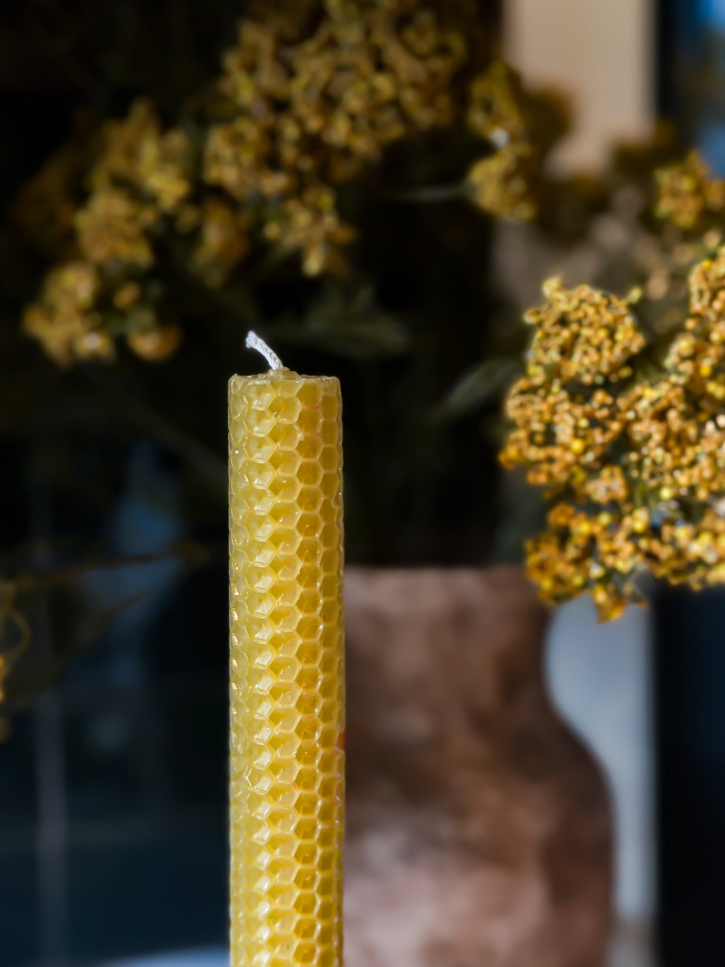 100% Natural Beeswax Taper Candles – Set of Two