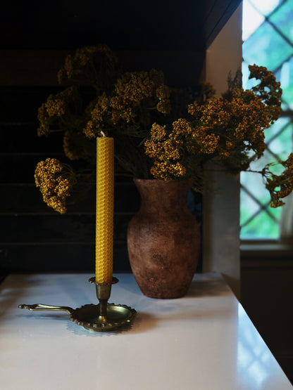 100% Natural Beeswax Taper Candles – Set of Two