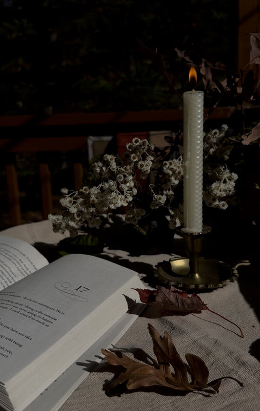 100% Natural White Beeswax Taper Candles – Limited Edition - Set of Two