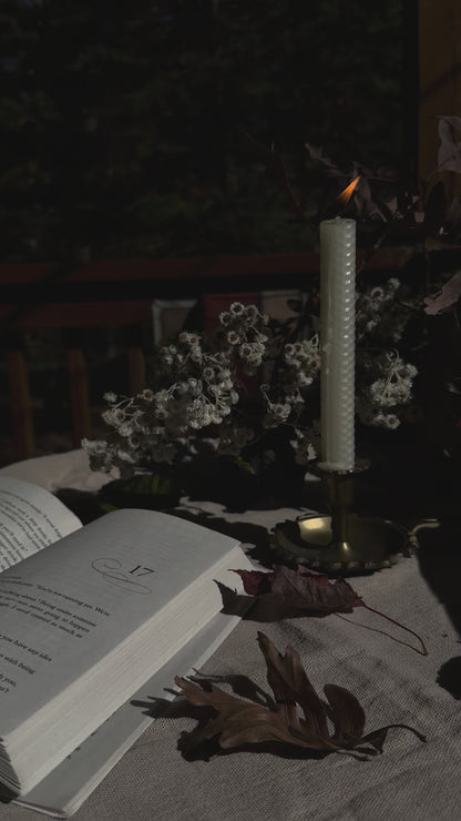 100% Natural White Beeswax Taper Candles – Limited Edition - Set of Two